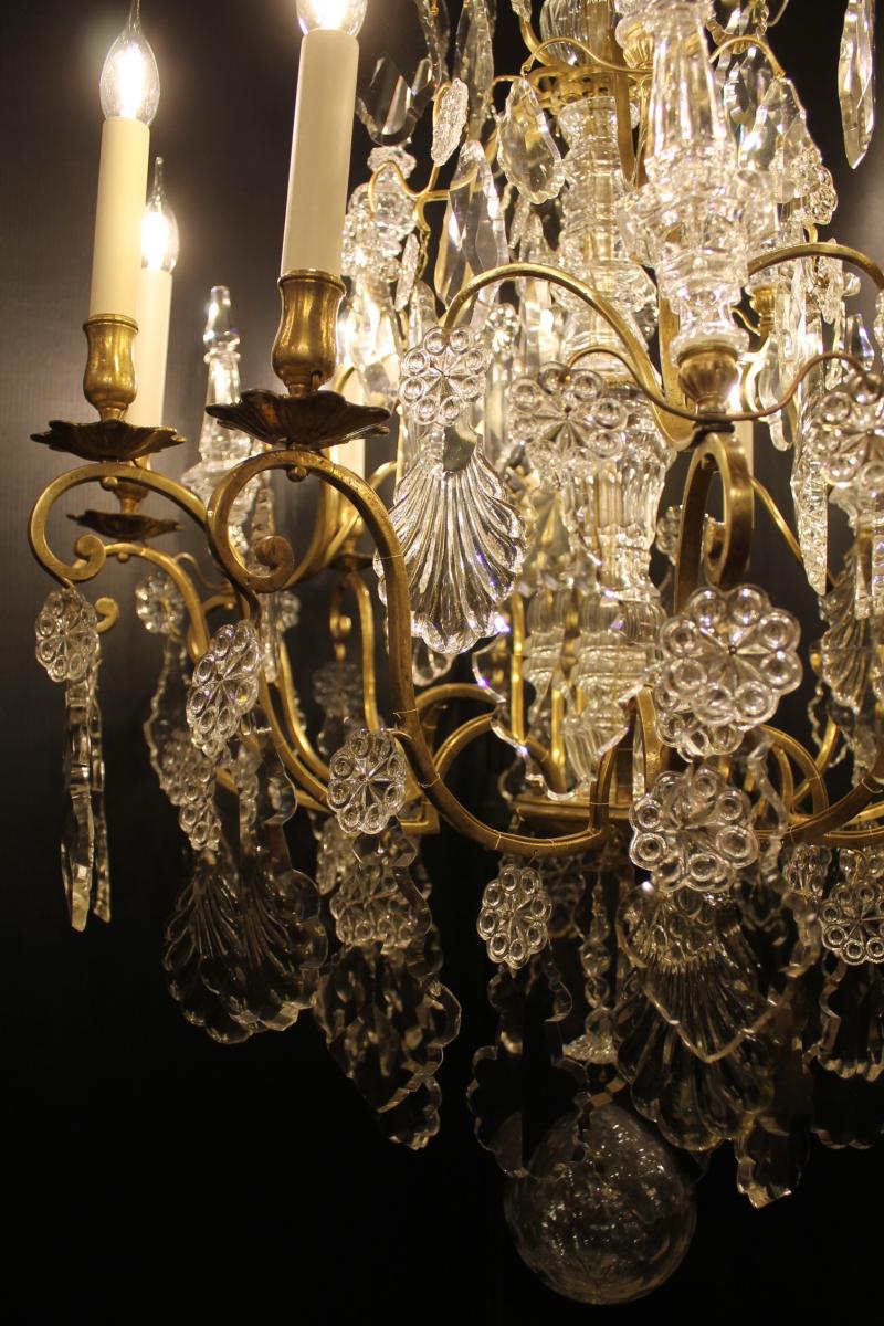 Chandelier Cage Louis XV Nine Lights, Eighteenth Century-photo-7