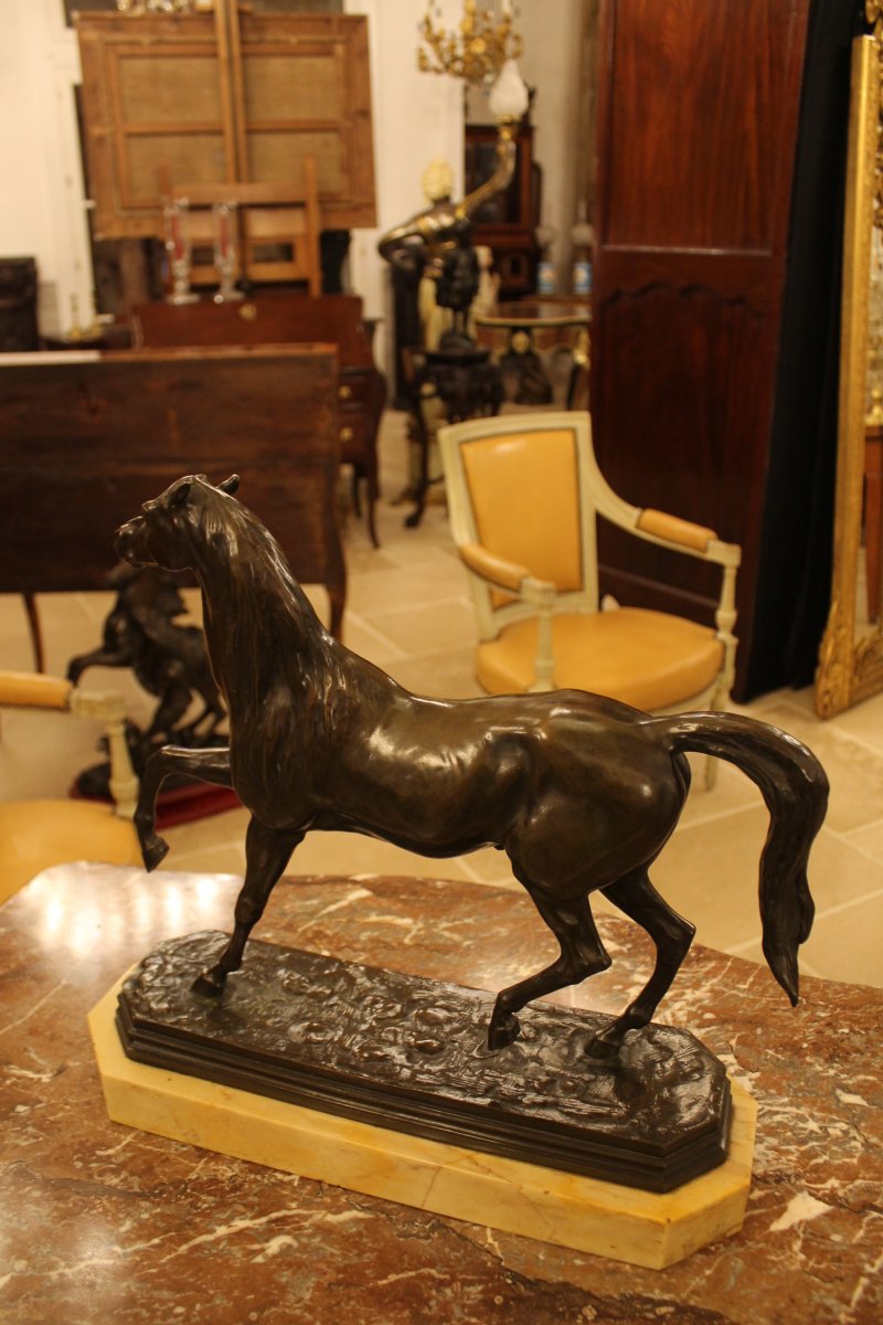 l'étalon - Sculpture En Bronze De Louis Vidal (1831-1892)-photo-2