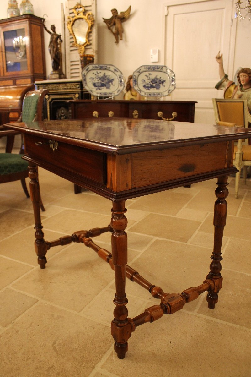 Louis XIV Table In Mahogany And Gaïac, Rochelais Work Late 17th-early 18th Century-photo-3