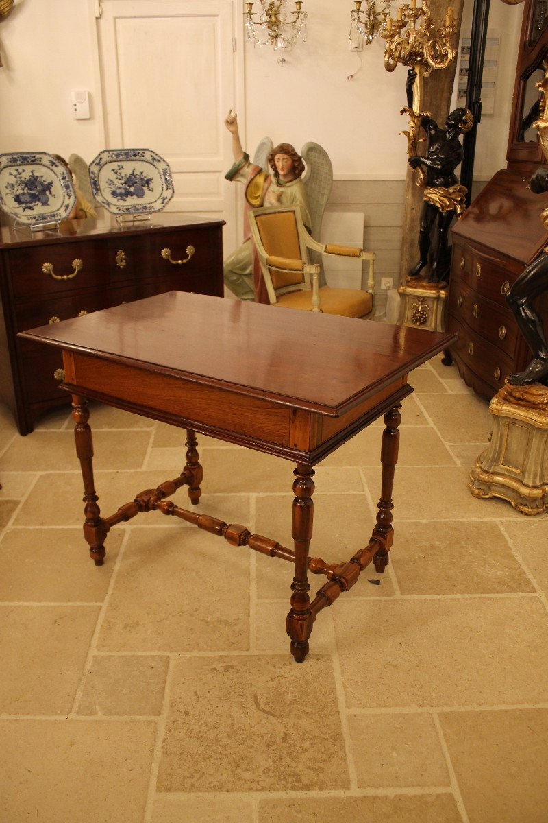 Louis XIV Table In Mahogany And Gaïac, Rochelais Work Late 17th-early 18th Century-photo-6