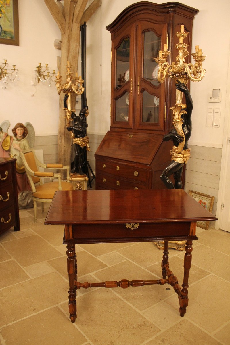 Louis XIV Table In Mahogany And Gaïac, Rochelais Work Late 17th-early 18th Century-photo-8