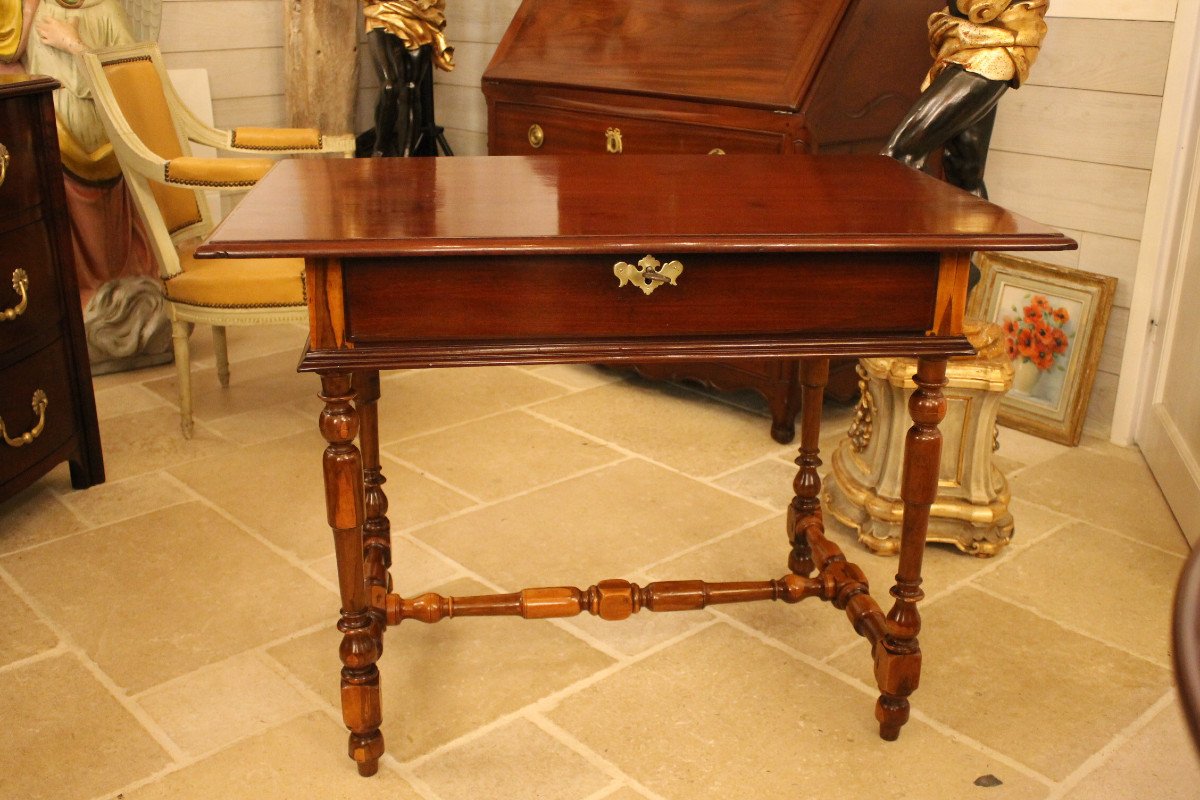 Louis XIV Table In Mahogany And Gaïac, Rochelais Work Late 17th-early 18th Century