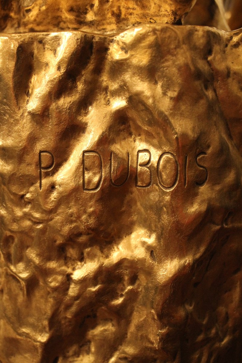 Le Courage Militaire - Paul Dubois (1827-1905) Gilded Bronze  Barbedienne-photo-3