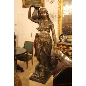 Coudray Georges Charles (1862-1932) – La Fille d'Assouan, Sculpture En Bronze