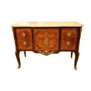 Commode En Sauteuse d'époque Transition, Estampillée C. LEBESGVE