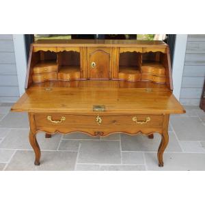 Solid Manchineel Sloping Desk, Nantais Work, Louis XV Period