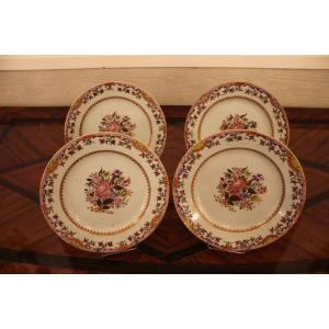 China Set Of Four Plates East India Company