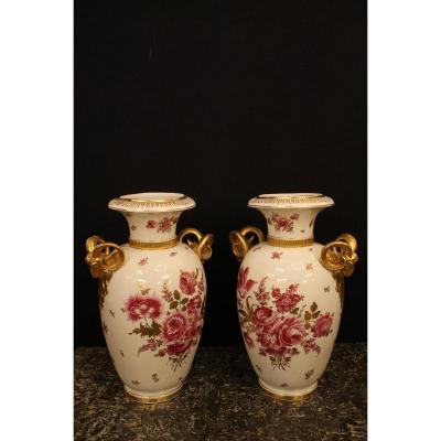 Important Pair Of Porcelain Vases From Saxony