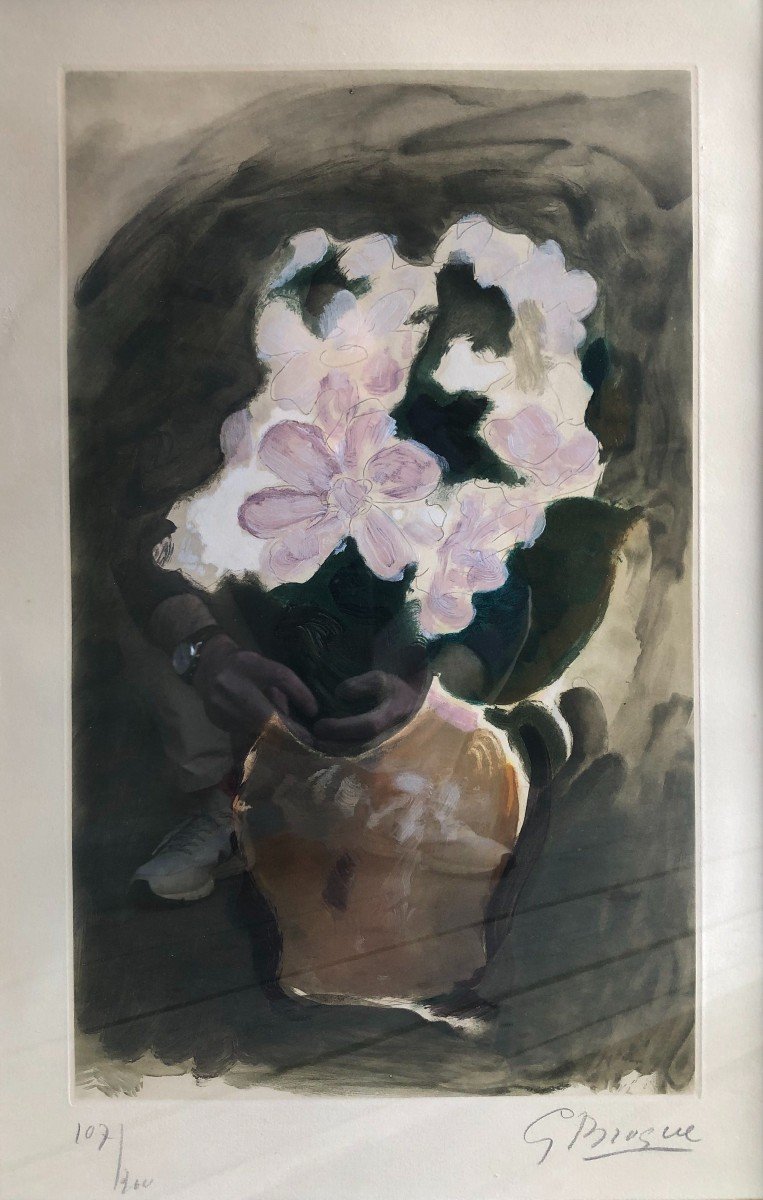 Georges Braque (1882-1963) - Le Bouquet Rose - Gravure Nature Morte
