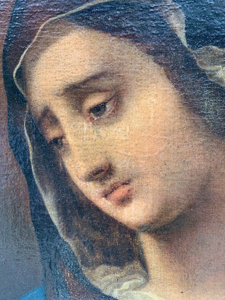 Oil On Canvas - End Of 17th Century - Virgin Mary-photo-2