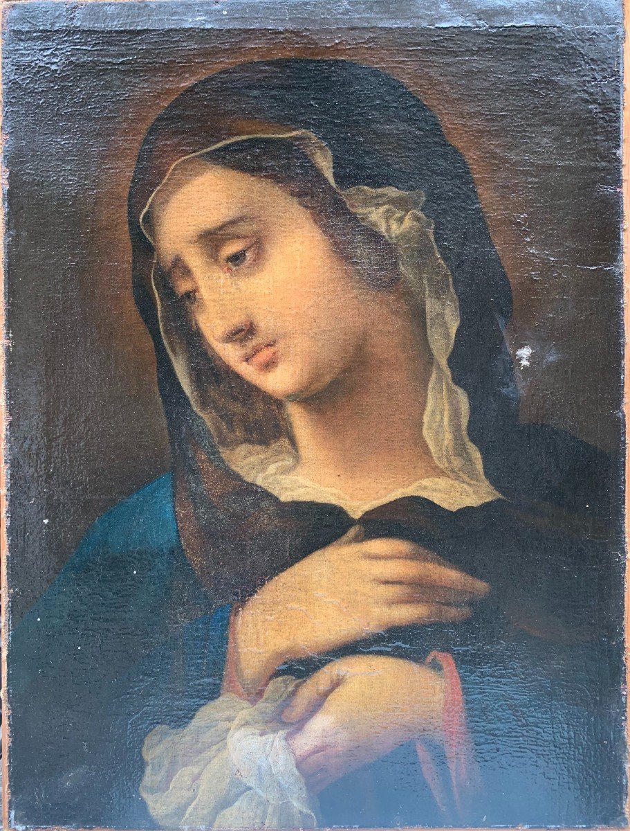 Oil On Canvas - End Of 17th Century - Virgin Mary
