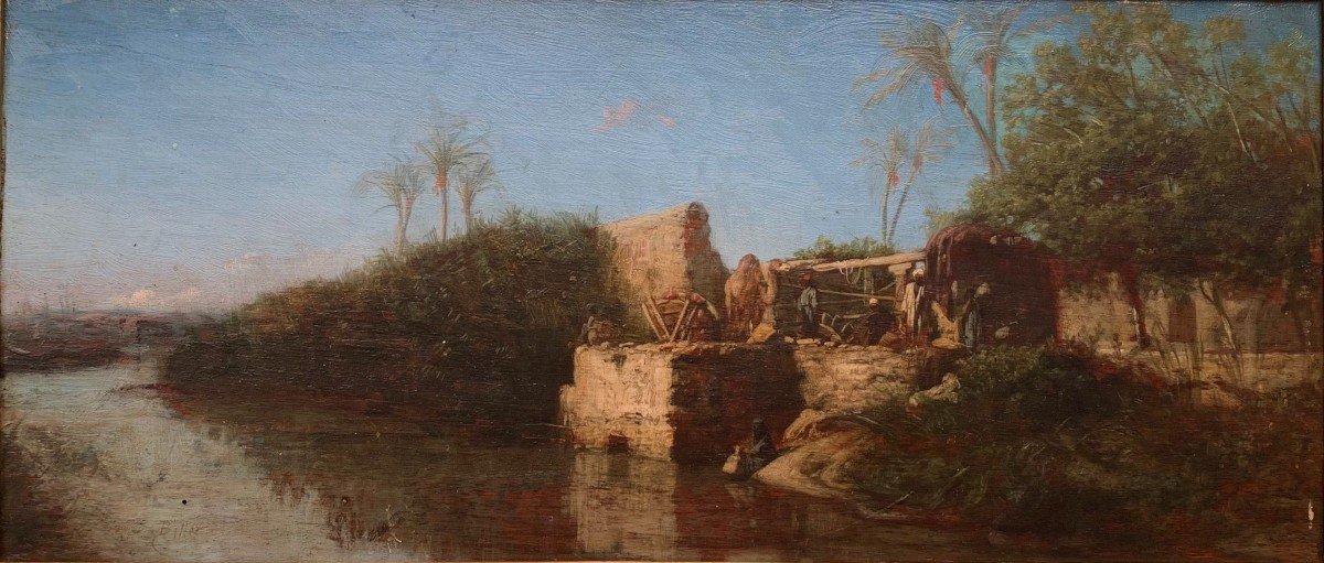 Etienne Billet (1821-1888) - Le Repos De La Caravane - Hsp Orientaliste - XIXème