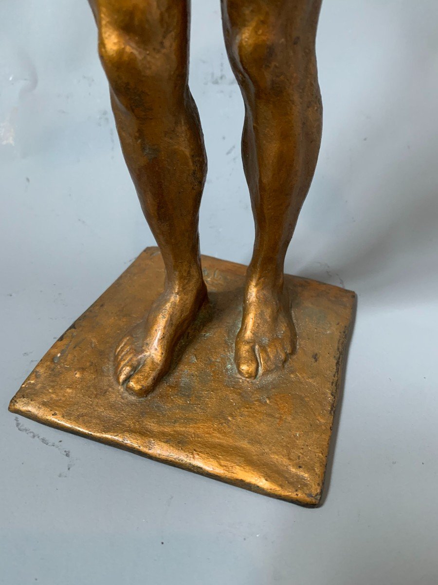 Sculpture - Bronze - 1914 - Naked Man - Signed - Rodin School-photo-4