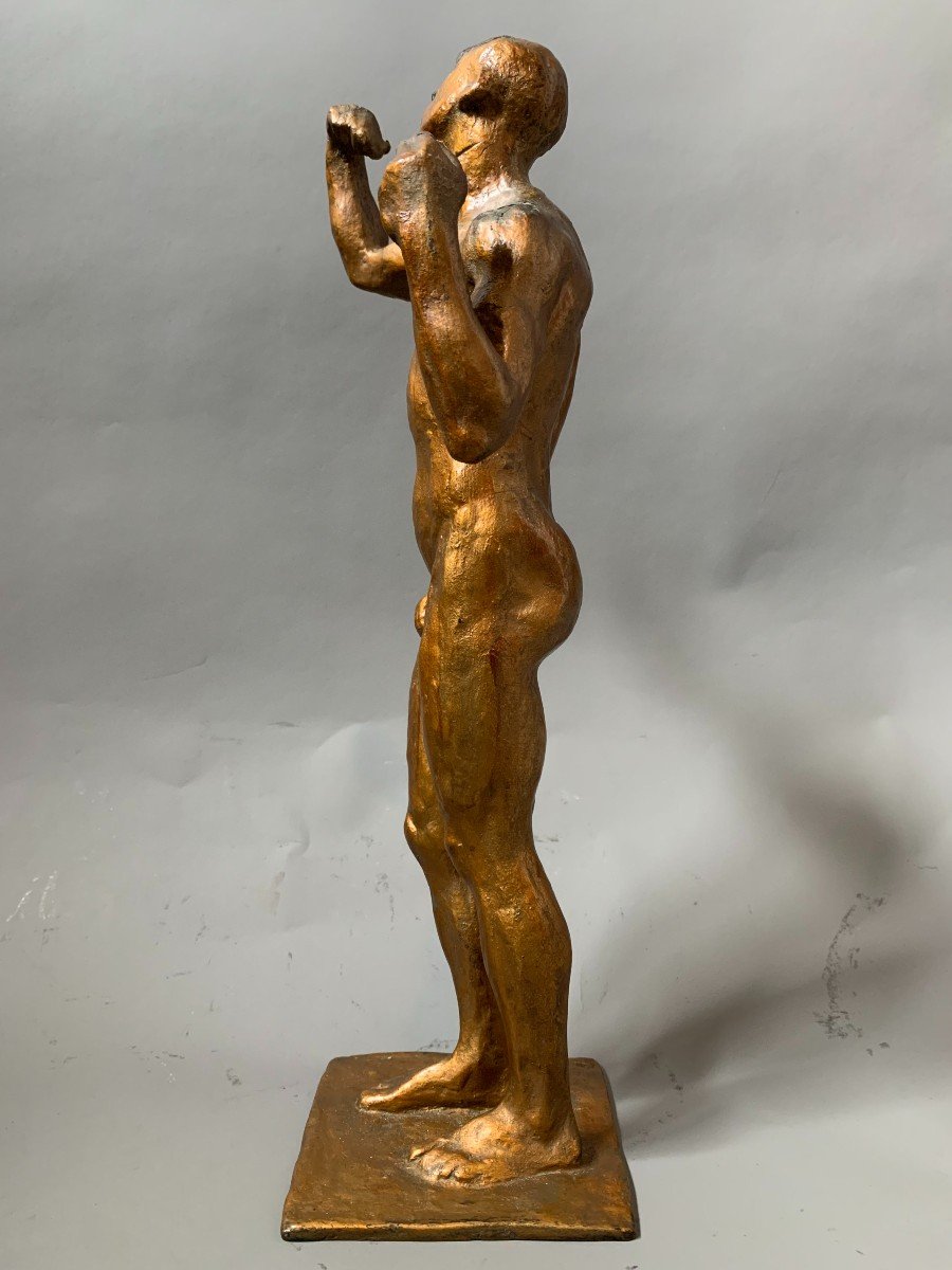 Sculpture - Bronze - 1914 - Naked Man - Signed - Rodin School-photo-1