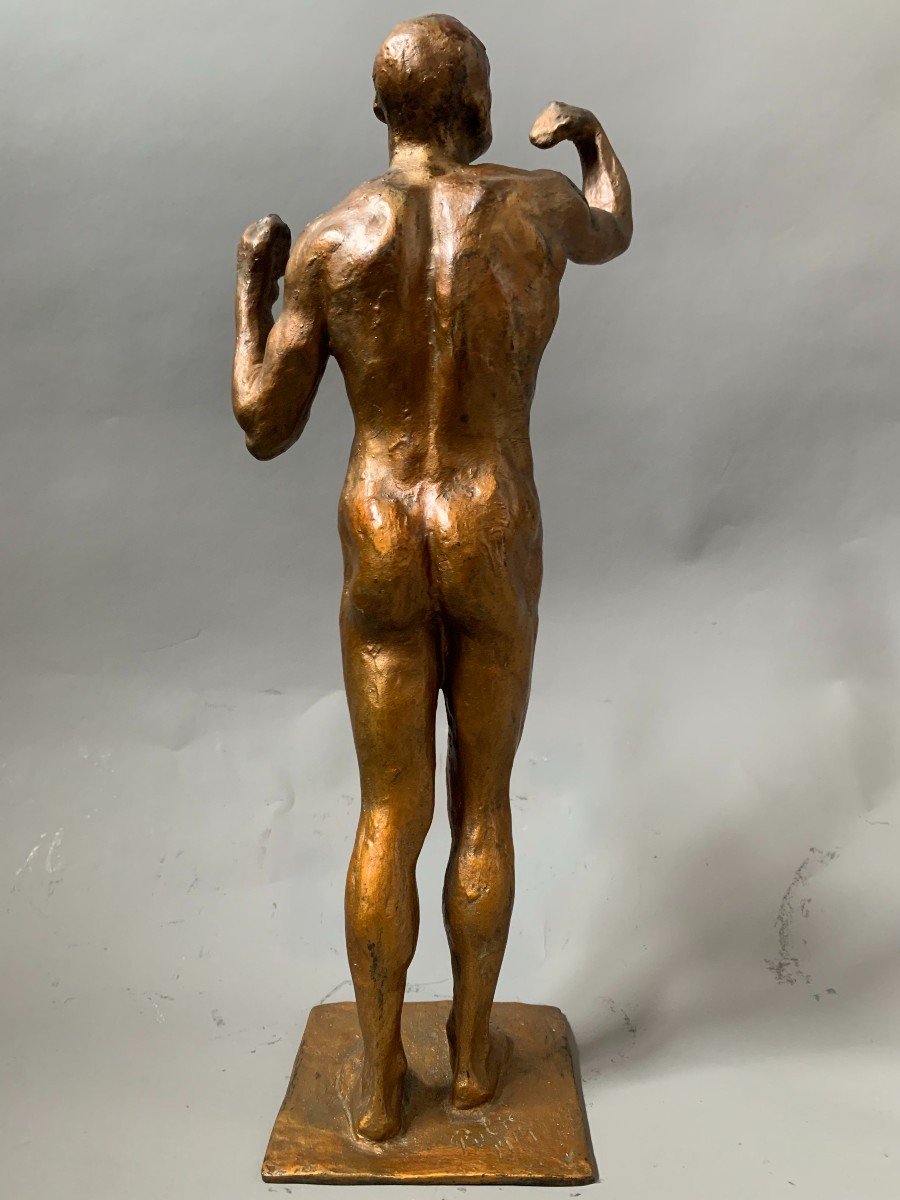 Sculpture - Bronze - 1914 - Naked Man - Signed - Rodin School-photo-2