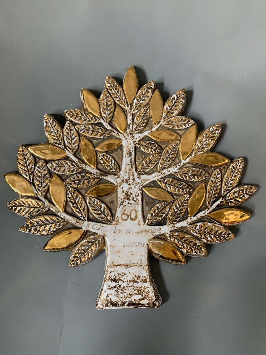 Golden Ceramic Tree - 1960s 