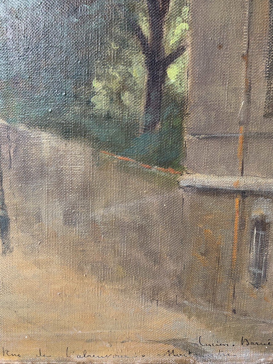 Lucien Barué (xix-xx) - Rue De l'Abreuvoir à Montmartre - Huile Sur Toile-photo-3