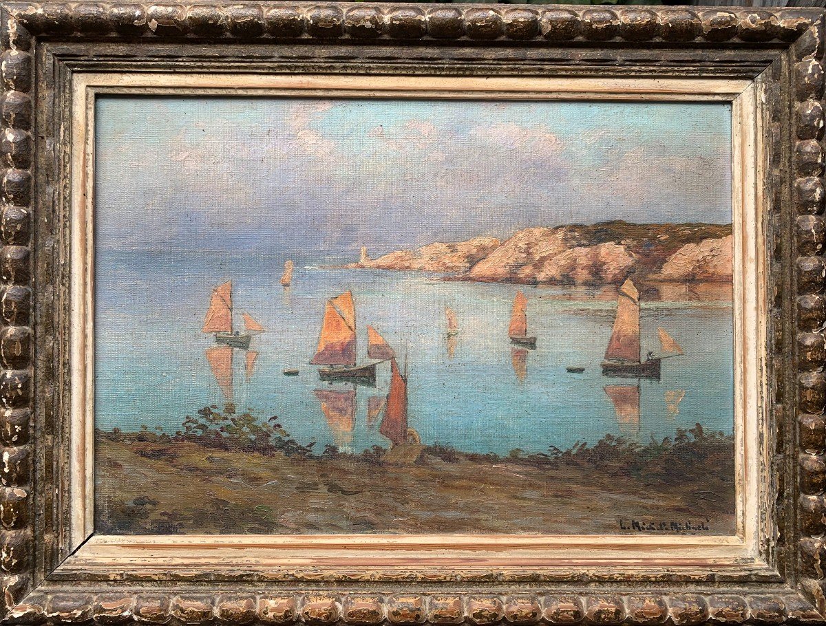 Huile Sur Toile - Bord De Mer En Bretagne - Signé Et Daté 1936-photo-2