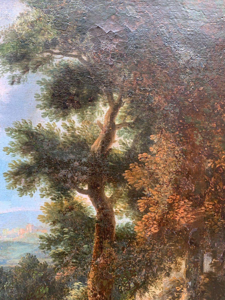 Huile Sur Toile - XVIIIème Siècle -  Paysage Italien -  Italie Ou France-photo-4