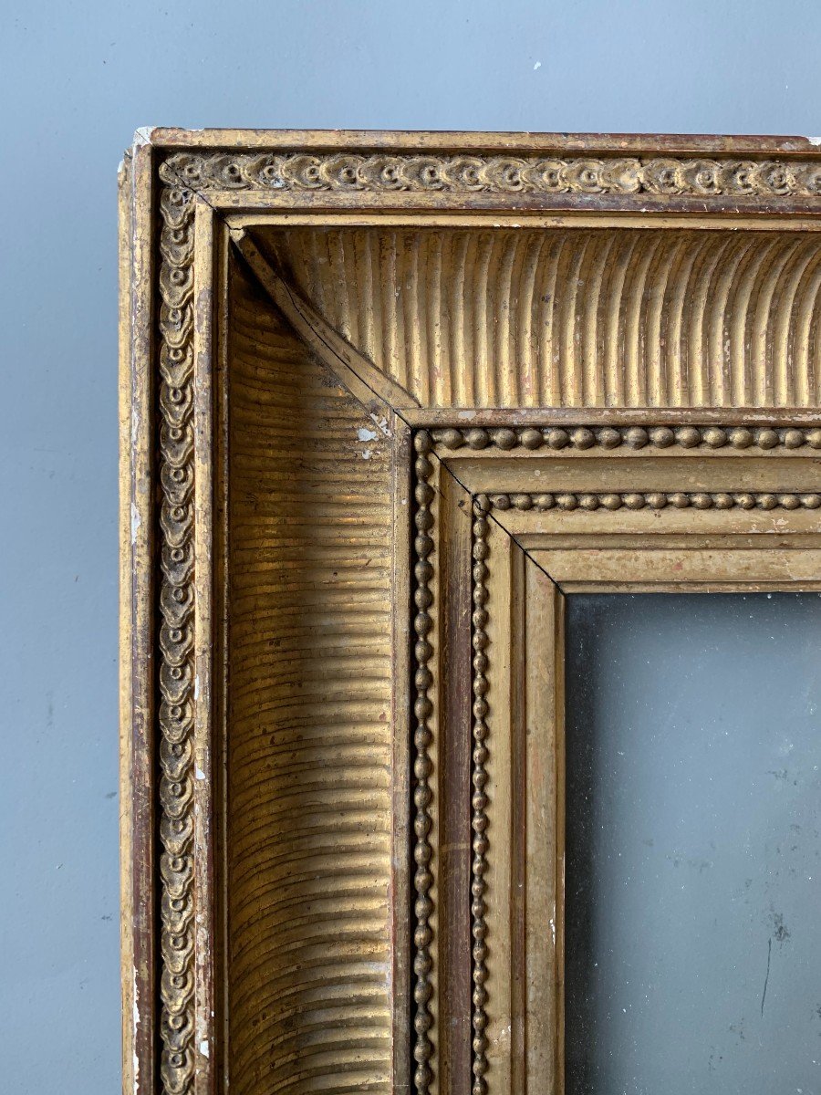 19th Century Channel Frame - Wood And Gilded Stucco-photo-2