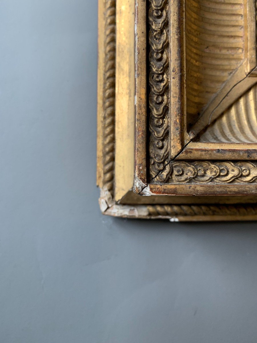 19th Century Channel Frame - Wood And Gilded Stucco-photo-3