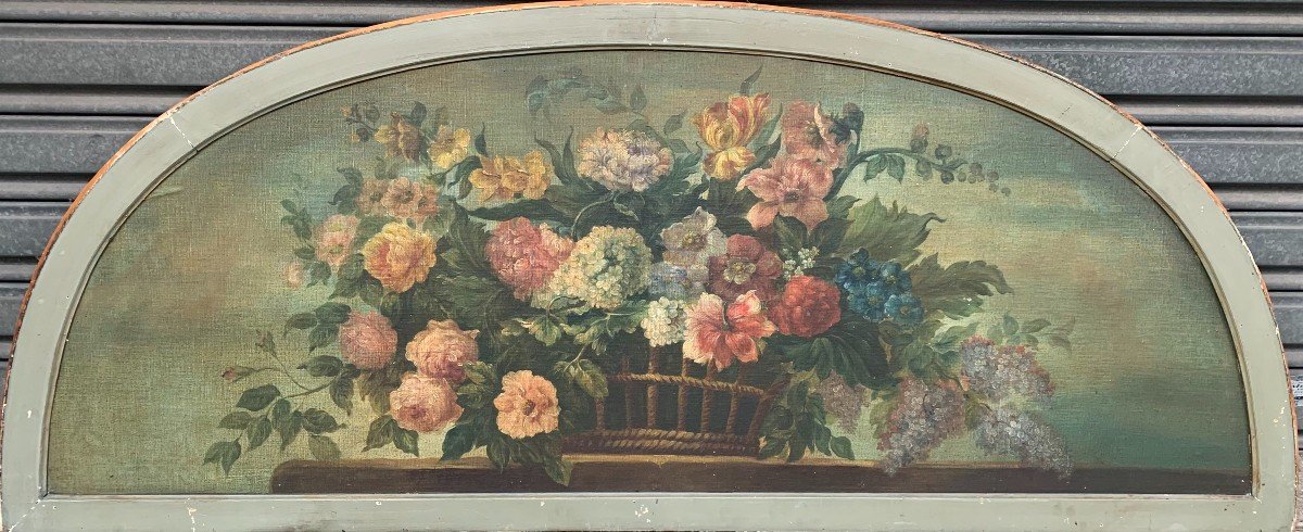 Grand Tableau - Huile Sur Toile - Début XIXème - Nature Morte Bouquet De Fleur