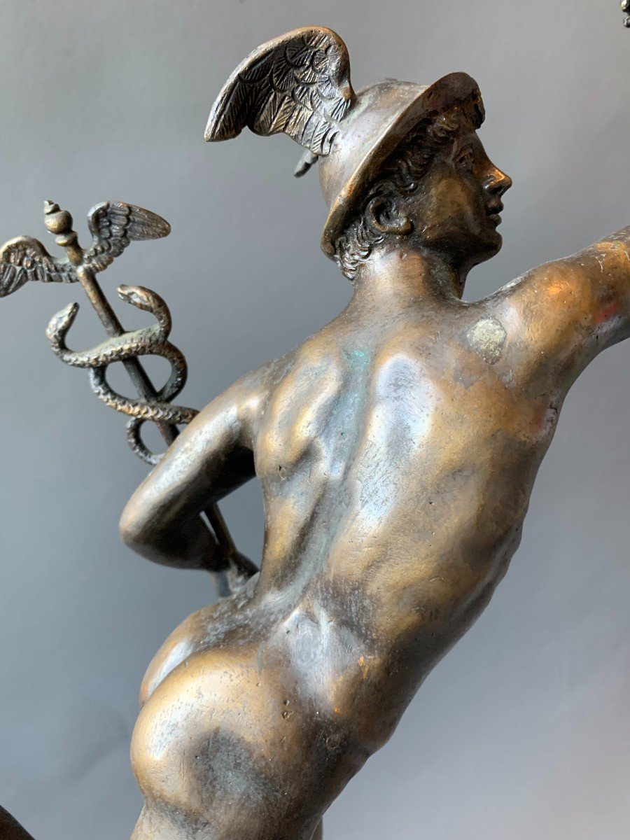 Flying Mercury - End Of The 18th Century - After Giambologna - Bronze -photo-2