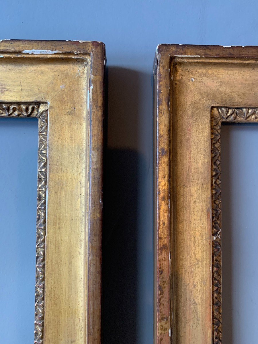 Pair Of Frames - Gilded Wood - Late 19th Century - Closed Crown-photo-1