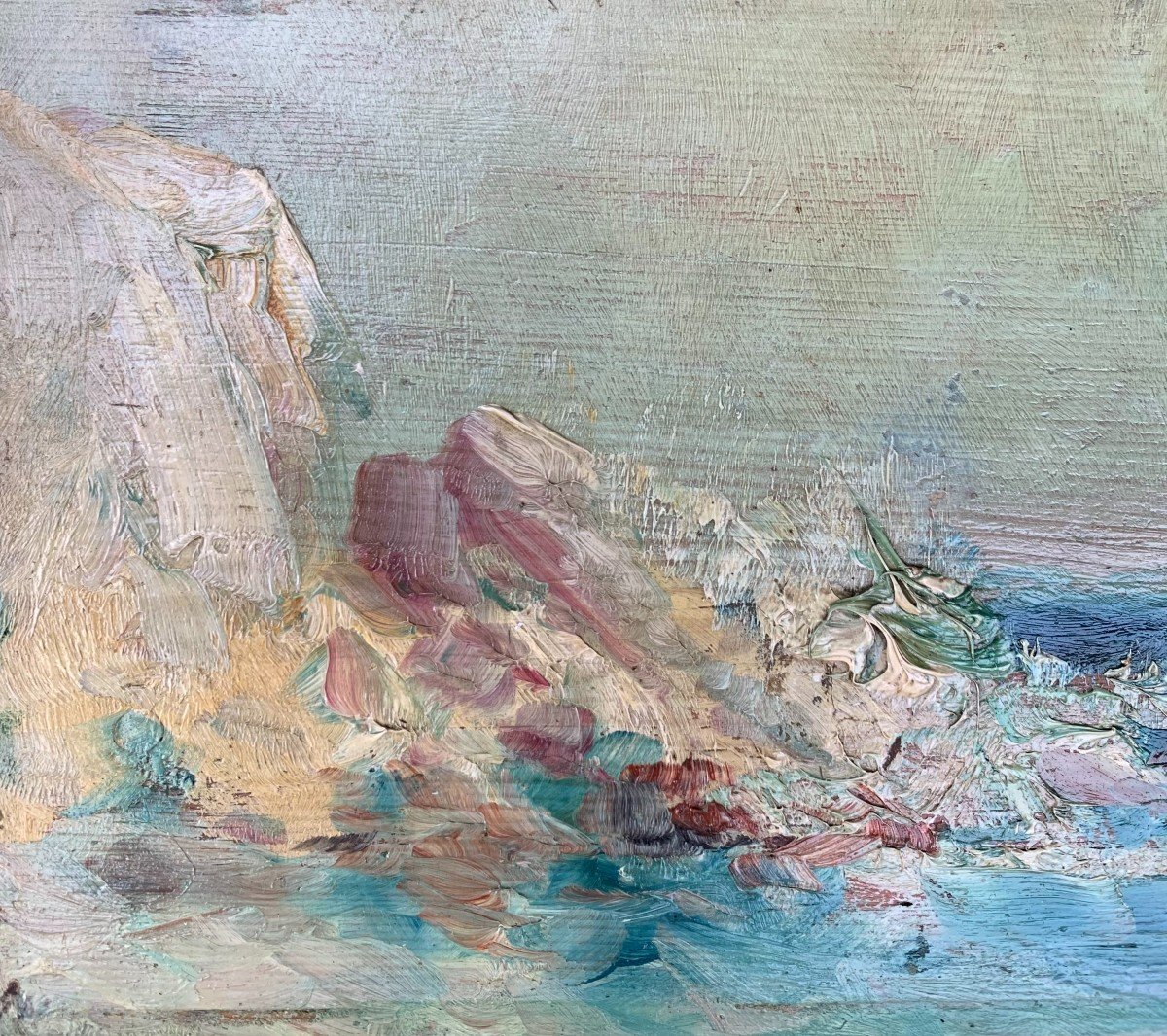 Huile Sur Bois - Début XXème - Marine Abstraite - Circa 1920-photo-3