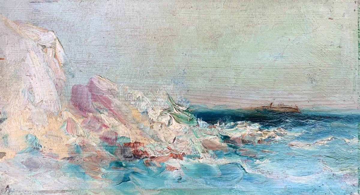 Huile Sur Bois - Début XXème - Marine Abstraite - Circa 1920