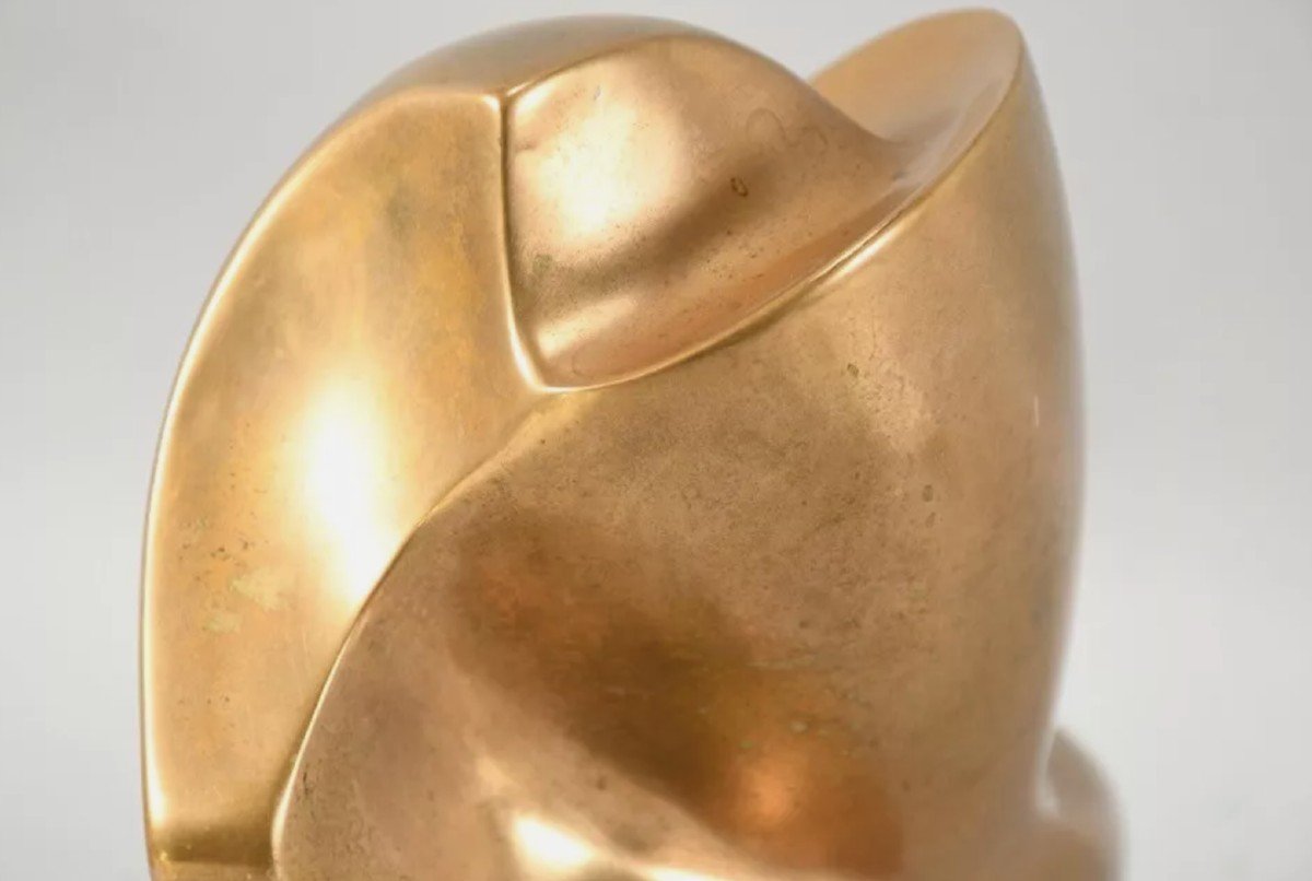 Abstract Sculpture - Signed Françoise Jaquet-girbal - 1970s - Gilded Bronze-photo-2