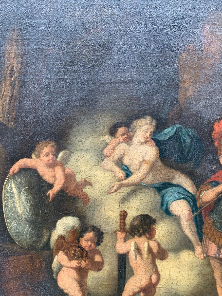 Huile Sur Toile XVIIIème - Scène Mythologique - Hadès Et Perséphone -photo-4