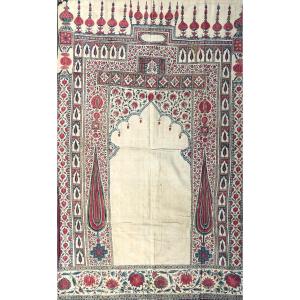 Old Iranian Kalamkari Or Ghalamkar - XIXth Fabric - Qajar Islamic Art