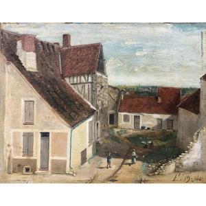 Huile Sur Carton - La Ferme - 1881 - Signé