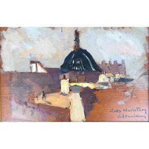 Vives Martistany (1901-1932) - The Roofs Of Valencia In Spain - Valencia - Oil On Wood