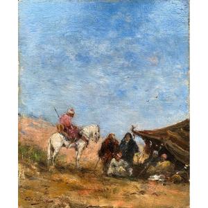 Narcisse Berchère (1819-1891) - Le Repos De La Caravane - XIXème - Orientalisme