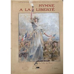 Henri Royer (1869-1938) - Collection Of Drawings - Hymn To Liberty - Usa - President Wilson