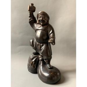 Bronze Japonais - Homme Au Marteau - Signé - Vers 1900 - Japon