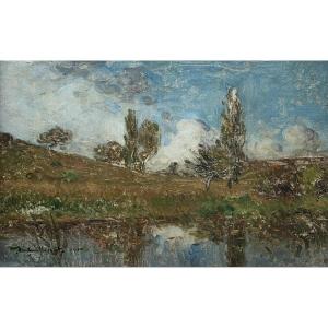 Antoine Guillemet (1843-1918) - Impressionist Landscape - Barbizon School