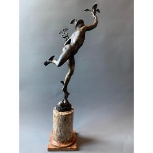 Mercure Volant - Fin Du XVIIIème Siècle - d'Après Giambologna - Bronze 