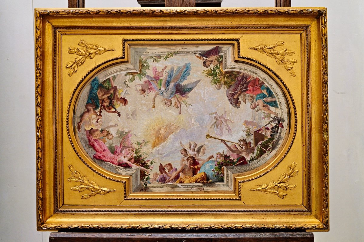 Jules Eugène Lenepveu - Esquisse Pour Le Plafond De l'Hôtel Hachette - 1881-photo-2