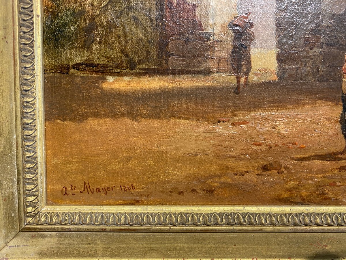 Auguste Mayer - Orientalist Landscape - Oil On Canvas-photo-1