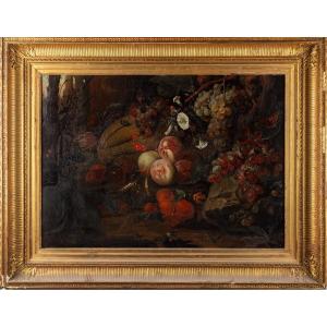 Ecole XVIIIème Siècle Nature Morte De Fruits Huile Sur Toile