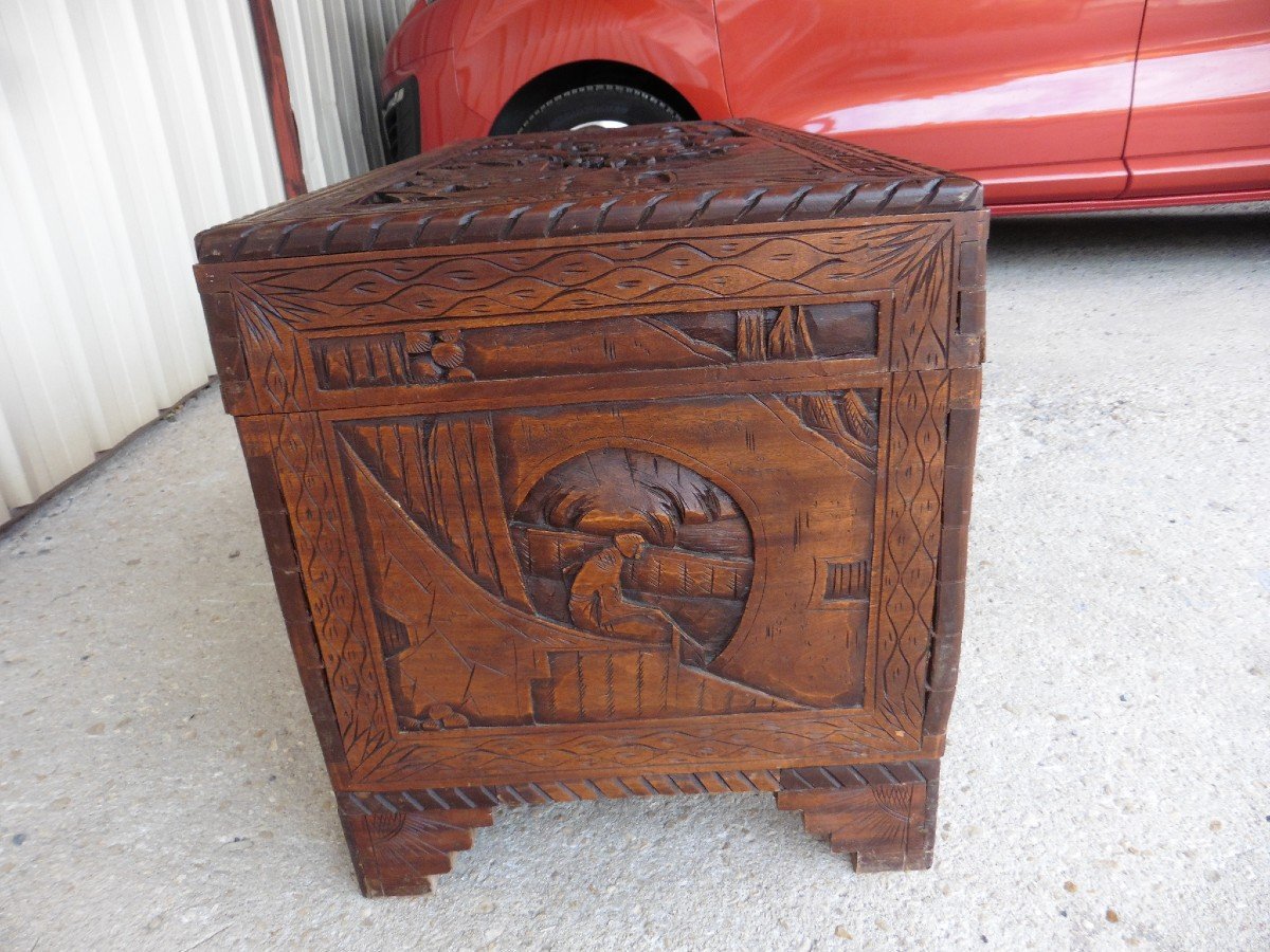 Old Chest In Indochina Camphor (early 20th Century)-photo-3