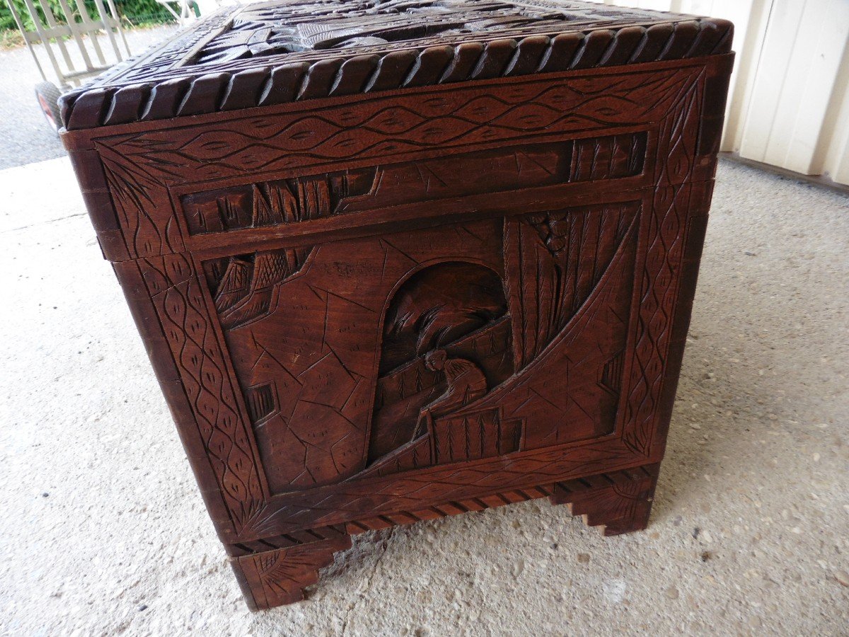 Old Chest In Indochina Camphor (early 20th Century)-photo-3