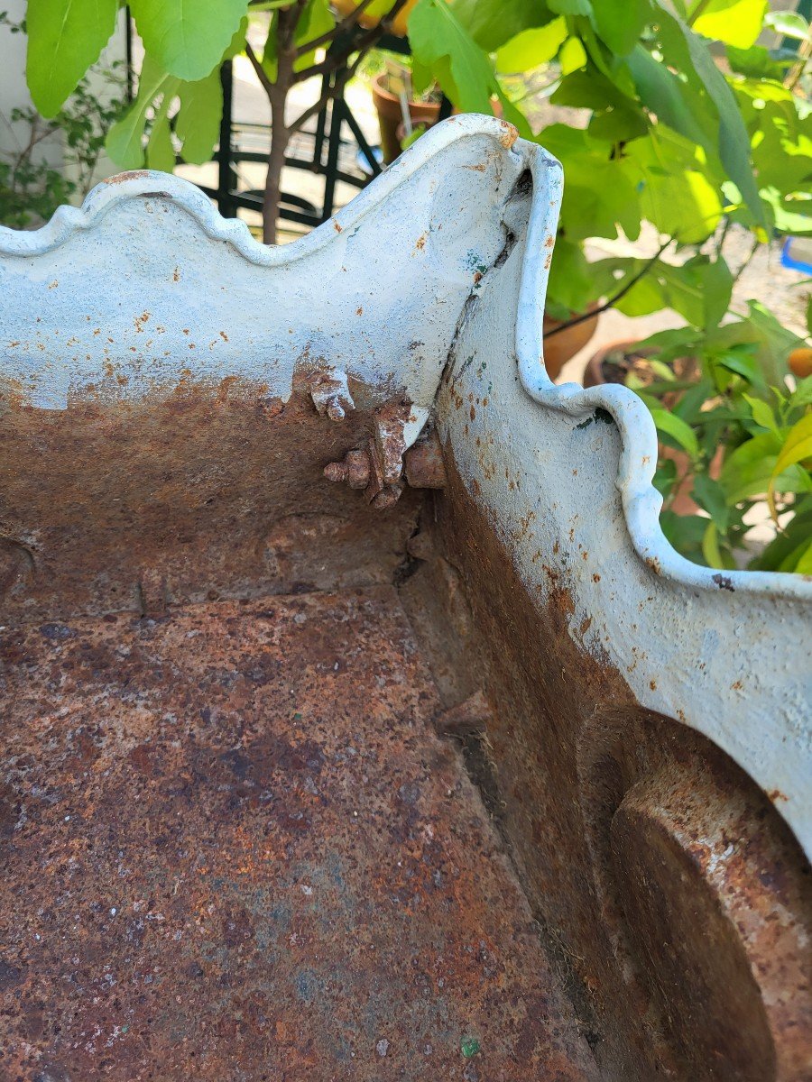 Paire De Grandes Jardinières En Fonte à Emboîtement XIX ème -photo-1