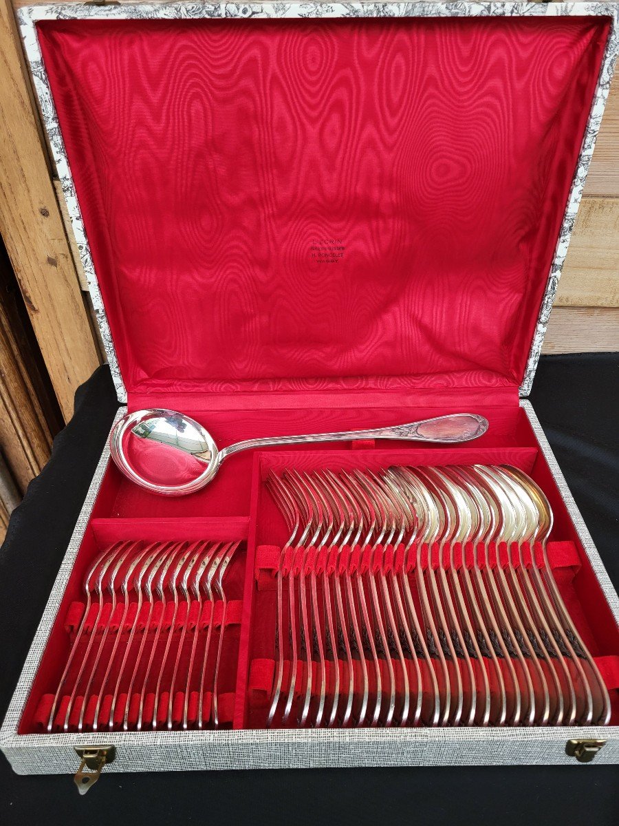 Ercuis Silver Metal Cutlery Set Laurel Decor