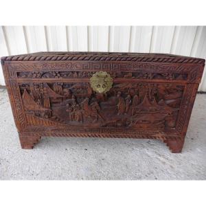 Old Chest In Indochina Camphor (early 20th Century)