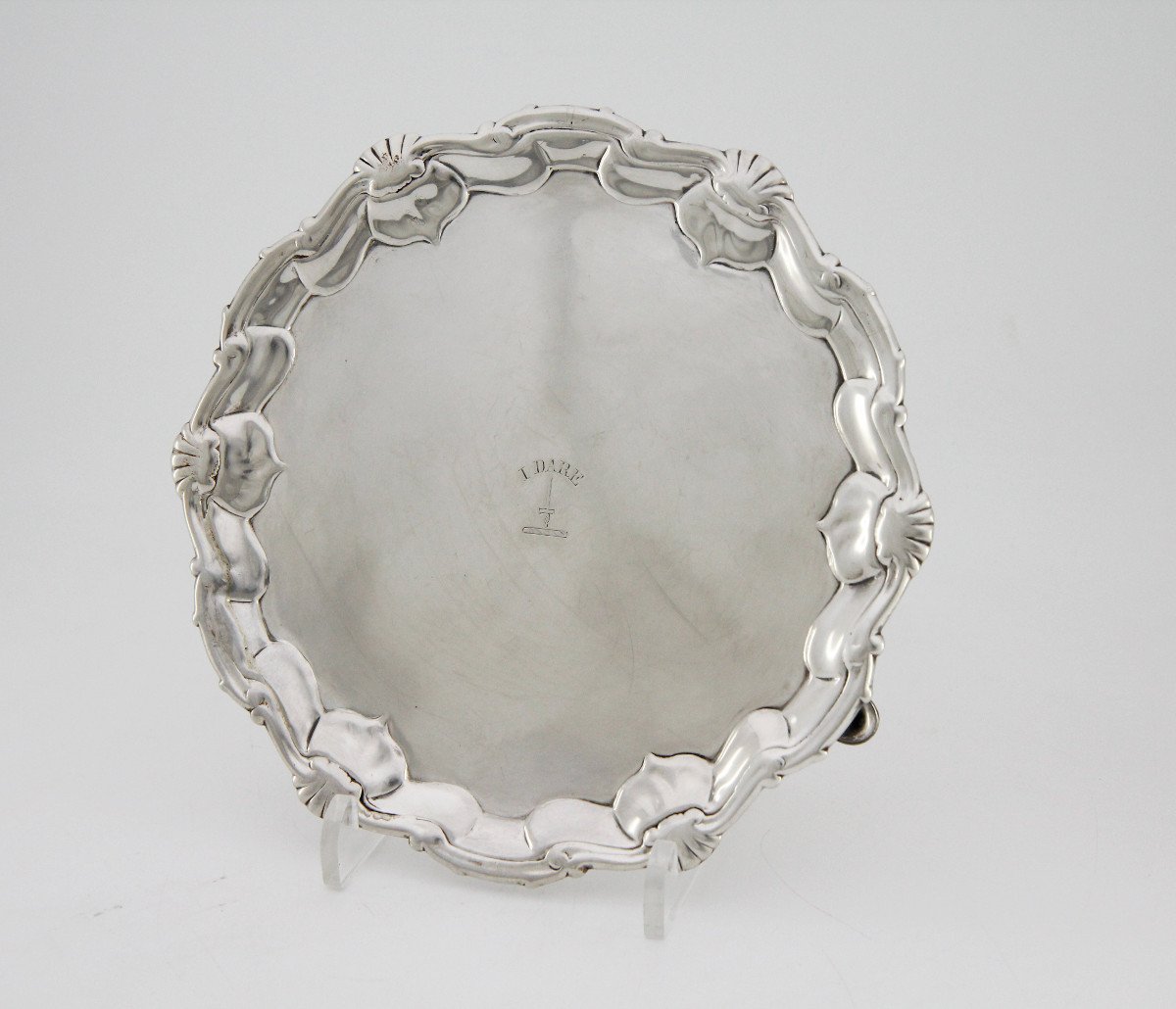 George II Scottish Silver Salver Waiter, Edinburgh 1755, Lothian And Robertson, Dalziel Clan-photo-4