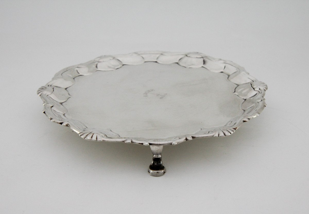 George II Scottish Silver Salver Waiter, Edinburgh 1755, Lothian And Robertson, Dalziel Clan-photo-4